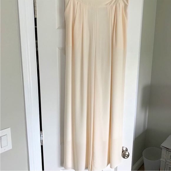 NYMPHE LOS ANGELES Lined Ivory Wide Leg Dress Pants Pockets L - Picture 2 of 6